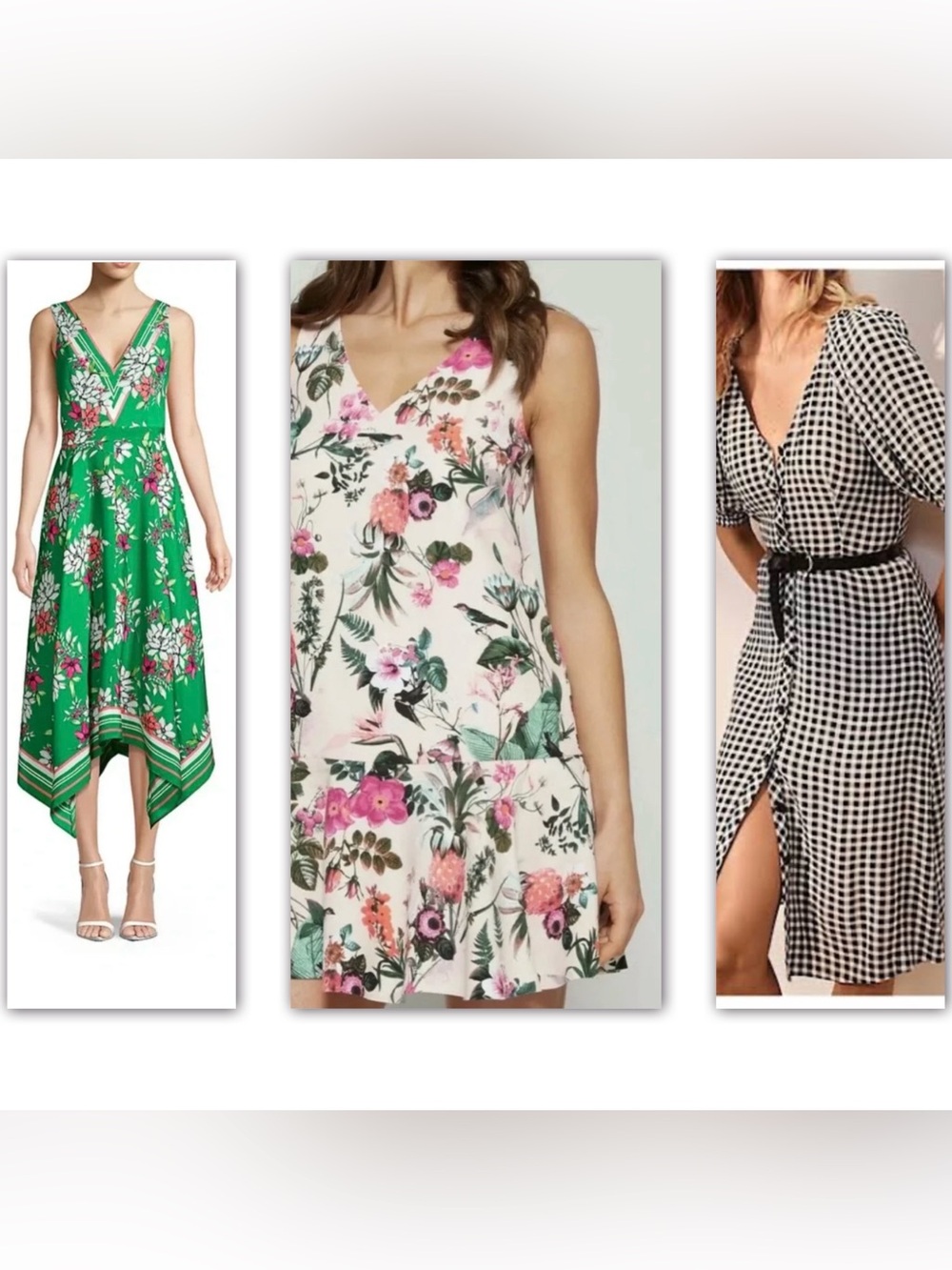 Lot Bundle Summer Dress Ann Taylor Vince Camuto Banana Republic Floral Gingham 8